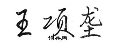 駱恆光王項壟行書個性簽名怎么寫