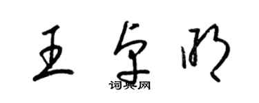 梁錦英王卓明草書個性簽名怎么寫