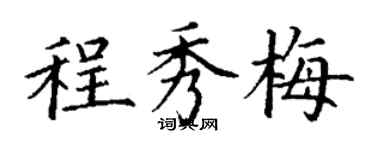 丁謙程秀梅楷書個性簽名怎么寫