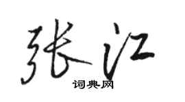 駱恆光張江行書個性簽名怎么寫