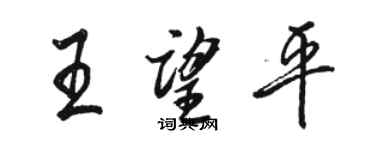 駱恆光王望平行書個性簽名怎么寫