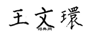 何伯昌王文環楷書個性簽名怎么寫