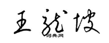 梁錦英王龍坡草書個性簽名怎么寫