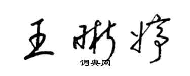 梁錦英王晰婷草書個性簽名怎么寫
