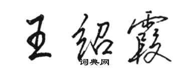 駱恆光王紹霞行書個性簽名怎么寫