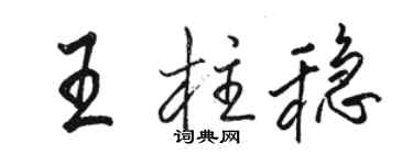 駱恆光王柱穩行書個性簽名怎么寫