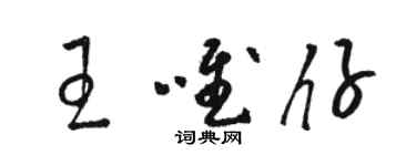 駱恆光王唯仔草書個性簽名怎么寫