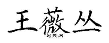 丁謙王薇叢楷書個性簽名怎么寫