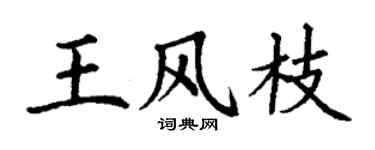 丁謙王風枝楷書個性簽名怎么寫