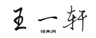 駱恆光王一軒行書個性簽名怎么寫