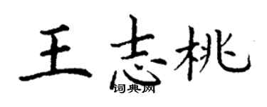 丁謙王志桃楷書個性簽名怎么寫