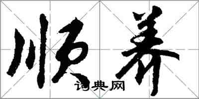 胡問遂順養行書怎么寫