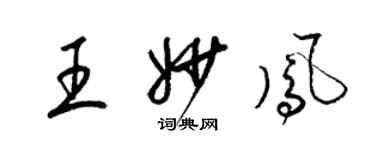 梁錦英王妙鳳草書個性簽名怎么寫