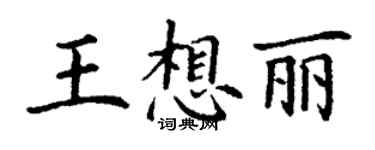 丁謙王想麗楷書個性簽名怎么寫