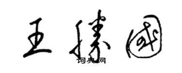 梁錦英王勝國草書個性簽名怎么寫
