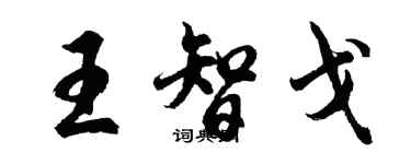 胡問遂王智戈行書個性簽名怎么寫