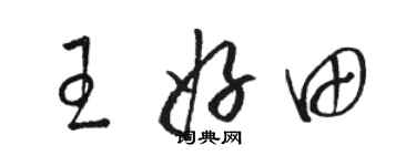 駱恆光王好田草書個性簽名怎么寫