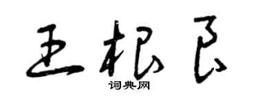 曾慶福王根良草書個性簽名怎么寫