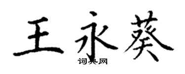 丁謙王永葵楷書個性簽名怎么寫