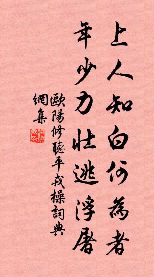 歐陽修上人知白何為者,年少力壯逃浮屠書法作品欣賞