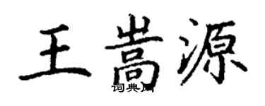 丁謙王嵩源楷書個性簽名怎么寫