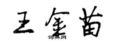 曾慶福王金苗行書個性簽名怎么寫