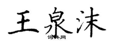 丁謙王泉沫楷書個性簽名怎么寫