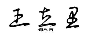 曾慶福王立里草書個性簽名怎么寫