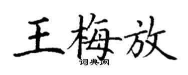 丁謙王梅放楷書個性簽名怎么寫