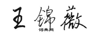 駱恆光王錦薇行書個性簽名怎么寫