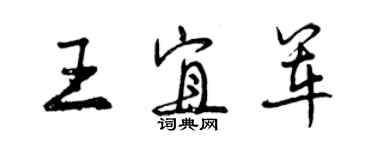 曾慶福王宜軍行書個性簽名怎么寫