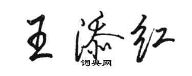 駱恆光王添紅行書個性簽名怎么寫