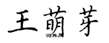 丁謙王萌芽楷書個性簽名怎么寫