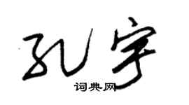 朱錫榮孔宇草書個性簽名怎么寫
