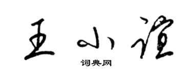 梁錦英王小誼草書個性簽名怎么寫