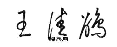 駱恆光王佳鵑草書個性簽名怎么寫