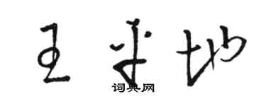 駱恆光王平地草書個性簽名怎么寫