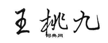 駱恆光王桃九行書個性簽名怎么寫