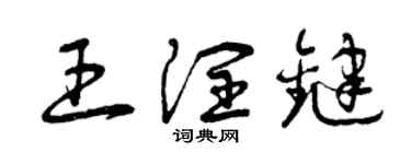 曾慶福王潤鍵草書個性簽名怎么寫
