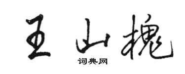 駱恆光王山槐行書個性簽名怎么寫