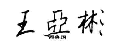 王正良王亞彬行書個性簽名怎么寫