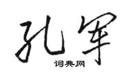 駱恆光孔軍行書個性簽名怎么寫