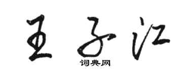 駱恆光王子江行書個性簽名怎么寫
