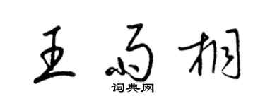 梁錦英王雨桐草書個性簽名怎么寫