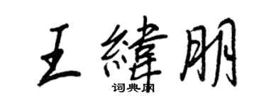 王正良王緯朋行書個性簽名怎么寫