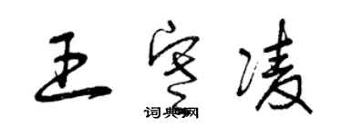 曾慶福王寒凌草書個性簽名怎么寫