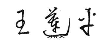 駱恆光王蓮平草書個性簽名怎么寫