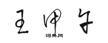 駱恆光王甲午草書個性簽名怎么寫