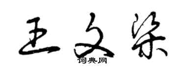 曾慶福王文梁草書個性簽名怎么寫