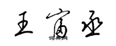 梁錦英王富丞草書個性簽名怎么寫